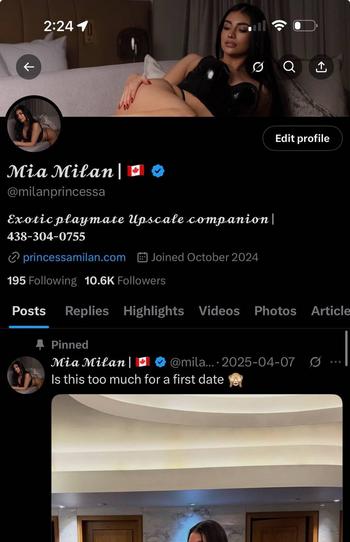 Mia Milan 438.337.4416, 22 Caucasian/White female escort, Toronto